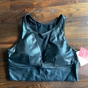 SPANX faux leather medium impact sports bra